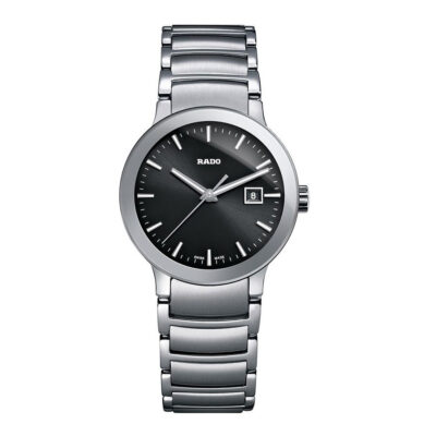 Đồng Hồ Rado Centrix Quartz Watch R30928153 28mm Màu Đen Bạc